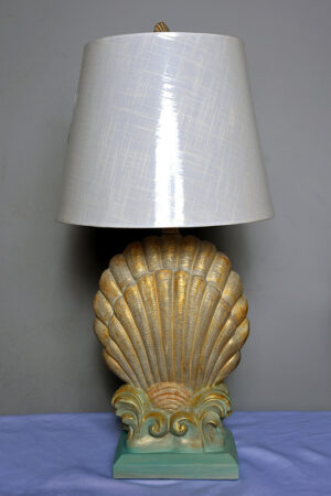 Shell Lamps: Hand-painted with coastal colors