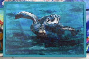 “Deep Sea Turtle” – Framed print from an original painting